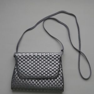 Vintage 1980s-1990s Silver Lamé  Handbag Purse